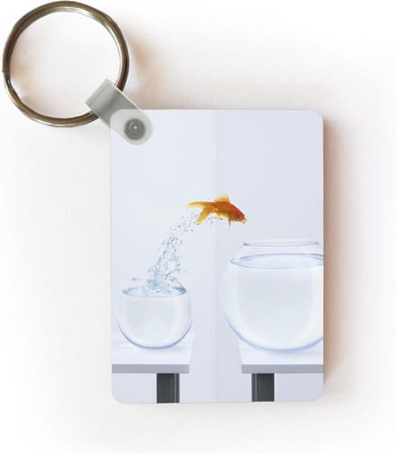 Sleutelhanger - Goudvis - Wit - Vissenkom - Uitdeelcadeautjes - Plastic