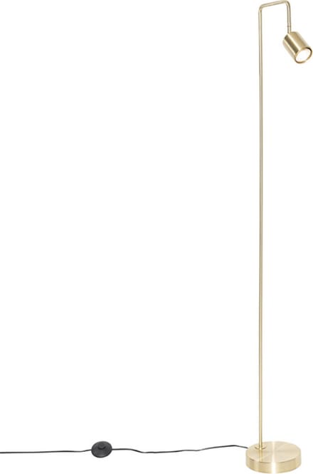 QAZQA java - Moderne Vloerlamp | Staande Lamp - 1 lichts - H 145 cm - Goud/messing - Woonkamer | Slaapkamer | Keuken