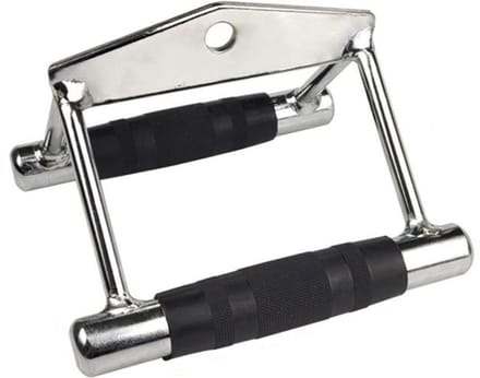 DW4Trading Dubbele Roeigreep - Anti Slip - Cable handle voor Lat Pulley - V-Handle - Verchroomd Massief Staal