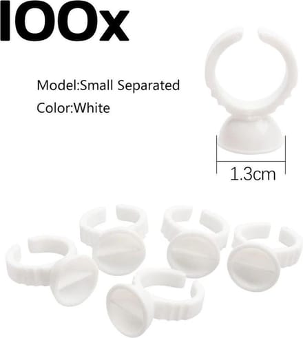 DW4Trading Ring Permanente Make-up - 100 Stuks - Wit - Dubbel