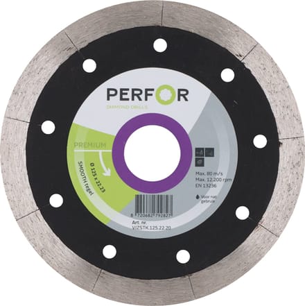 PERFOR Diamant doorslijpschijf SMOOTH tegel, Ø230, asgat 22,2