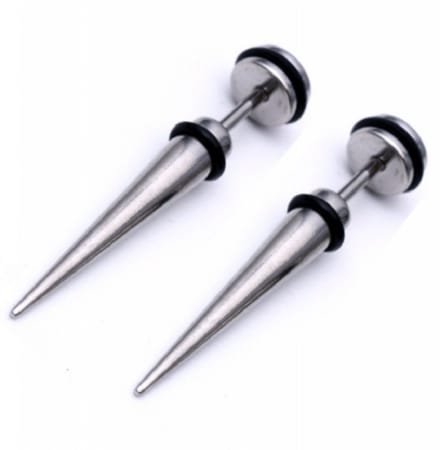 Fake taper- Oorbellen-RVS- 6 mm-Charme Bijoux