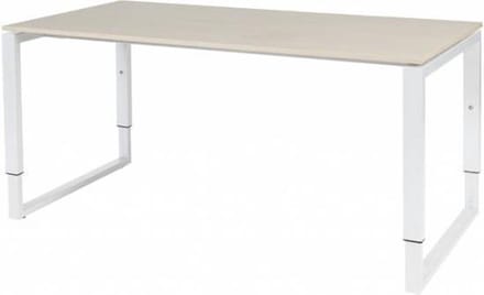 Verstelbaar Bureau - Domino Plus 160x80 Eiken - wit frame