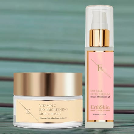 ErthSkin London Vitamine C Bio Brightening Moisturizer + EGF CEL EFFECT SERUM 1