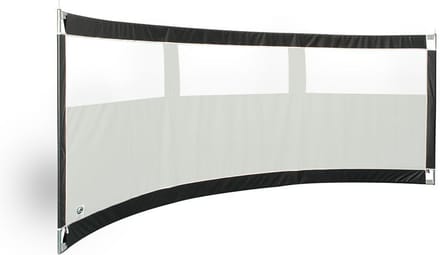 Gebogen windscherm ESVO Mistral 395 met 3 smalle ramen PVC