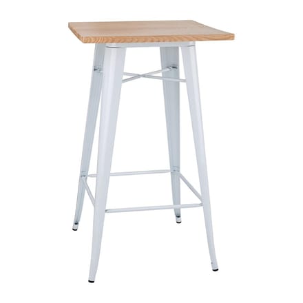 Bolero Bistro Bartafel met Houten Blad Wit (enkel) - FB597