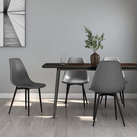 vidaXL - Eetkamerstoelen - 4 - st - PP - grijs