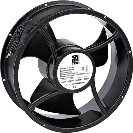 TRU COMPONENTS TC-NA25489 Axiaalventilator 230 V/AC 1528 m³/h (l x b x h) 254 x 254 x 89 mm