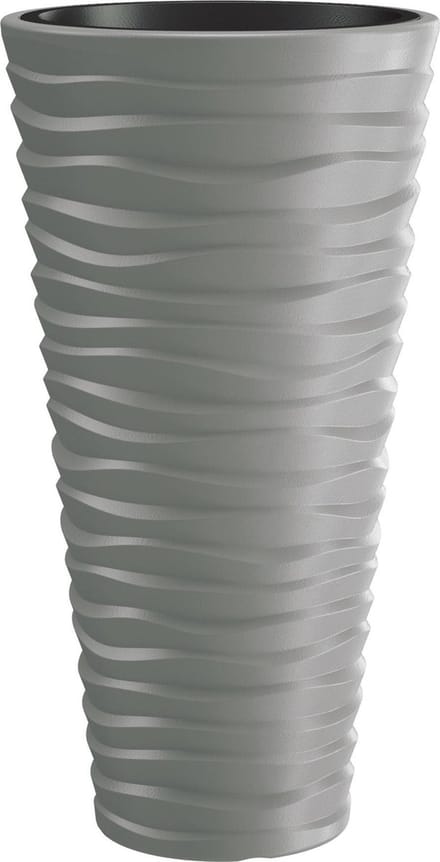 Bloempot Buiten Hoog Rond Sand Slim 30cm STEENGRIJS Prosperplast