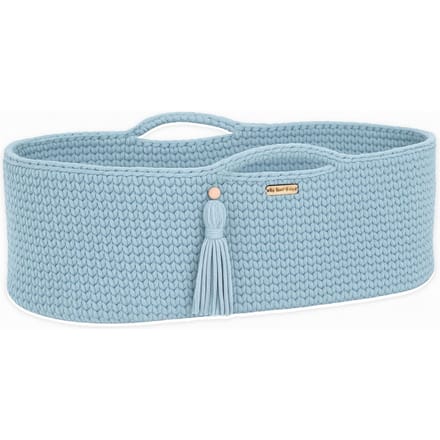 Mozesmand BOHO Handgemaakt katoen met matras - mistig blauw