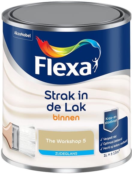 Flexa - Strak In De Lak Binnenlak Zijdeglans - The Workshop 5 - Mengverf - 1 L