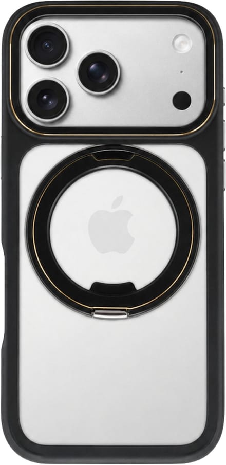 Mastersøn iPhone 17 Pro Hoesje met Ring & MagSafe - Zwart - Geschikt voor MagSafe
