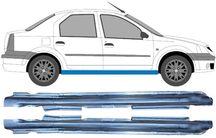 Volledige dorpel voor Dacia Logan 2004-2009 / Links + Rechts / Set