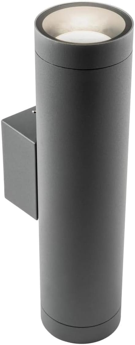 Buitenwandlamp dubbele spot GU10 IP44 aluminium grijs