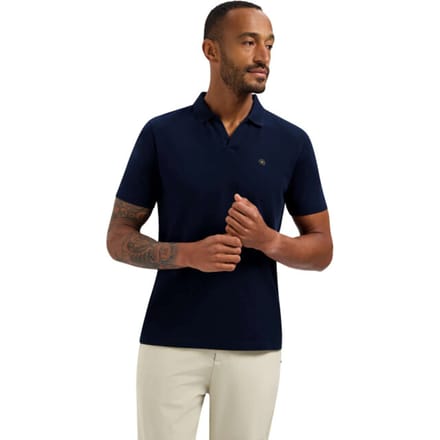 No Excess Polo short sleeve v-collar basic night