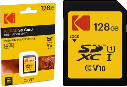 KODAK 128GB SD PREMIUM PERFORMANCE Class 10 UHS-I U1 V10