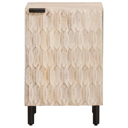 vidaXL - Badkamerkast - met - plank - Wit - 38 - x - 33 - x - 58 - cm - Massief - Mango - Hout