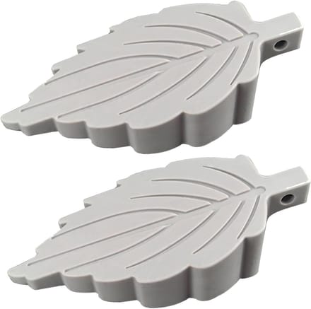 Deurstopper - Deurwig - Deuren Op Hun Plaats - Bladvorm Ontwerp - 2 Stuks 9 cm - Grijs