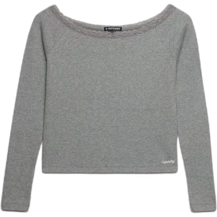 Dames T-shirt met kant Superdry Ath Ess