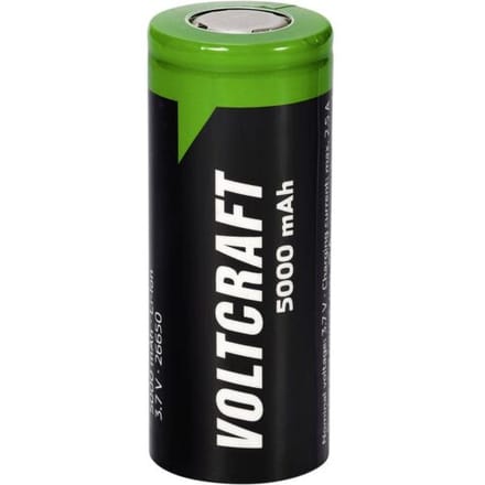 VOLTCRAFT VC-26650 Speciale oplaadbare batterij 26650 Flat-top Lithium 3.7 V 5000 mAh 1 stuk(s)