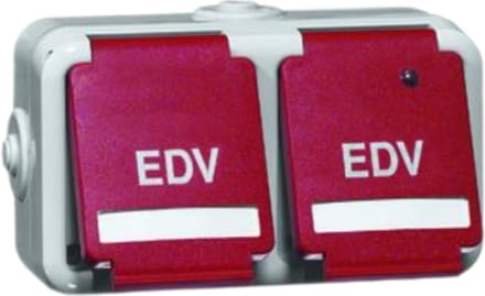 PEHA D6632WABGLKNAROTEDV PEH WCD OPB IP54 2-VOUD RA 2-P - wandcontactdoos