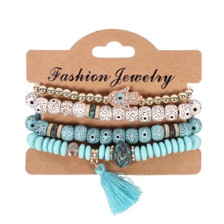 Fako Bijoux® - Armband Set - Boho - Turquoise
