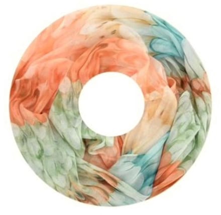 Dunne Colsjaal - Print - (33685#) - Oranje