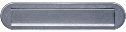 Intersteel Briefplaat ovaal 340x80mm met klep/regenrand rvs getrommeld