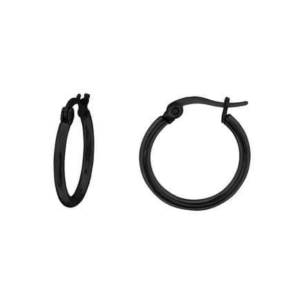 Amanto Oorbellen Brikke Black - 316L Staal PVD - ∅15mm - 1,5mm