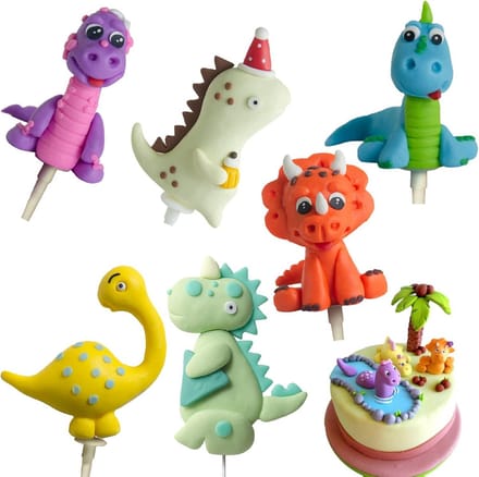 Solidchoice - 6 Delige Dinosaur Cake Topper Set voor Feestelijke Taarten