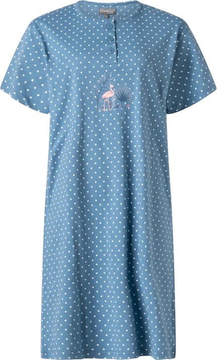 Cocodream dames nachthemd korte mouw - maat S - Tropic flamingo - jeans