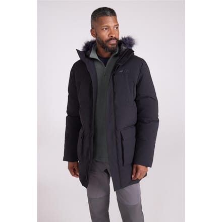 Mountain Warehouse Waterafstotende gewatteerde parka voor heren (Zwart)