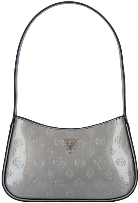 GUESS Schoudertas Arnela Top Zip Shoulder Bag Pewter Logo Zilverkleurig