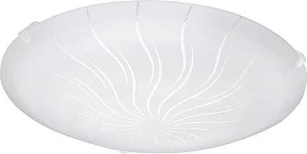 EGLO Margitta 1 - Wand/Plafondlamp - 1 Lichts - Ø245mm. - Wit - Granille Wit, Helder