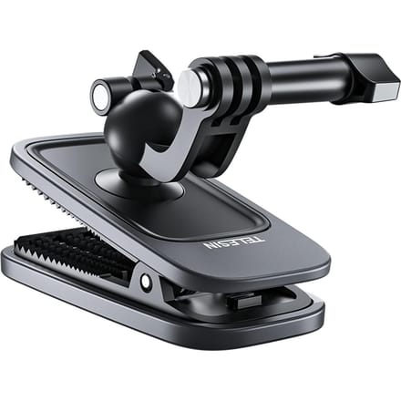 TELESIN Rugzakriemklem Magnetische draaibare clip voor camera 360 graden draaibare verstelbare riembevestiging Snel zwart