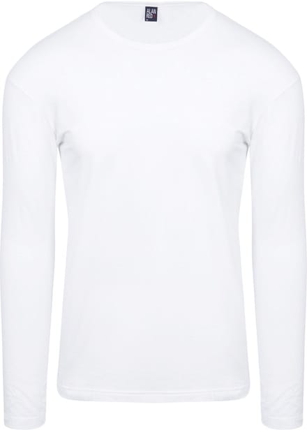 Alan Red Olbia Longsleeve Wit (1Pack) - Maat S - Heren - T-shirt Basic