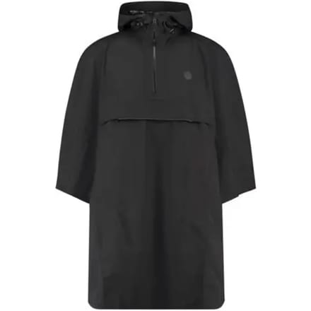AGU GO Grant Essential - Regenponcho - Fietsponcho - Unisex - Zwart - Poray 5000 - Winddicht en Waterdicht - Verstelbare capuchon - Reflecterende details - Gerecycled polyester