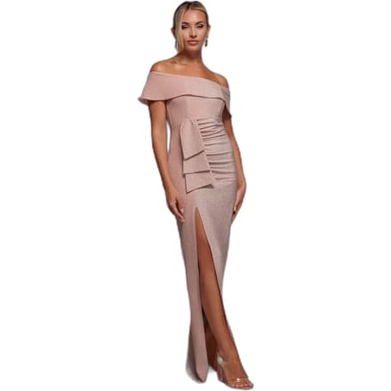 Damesjurk Goddiva Lurex Bardot