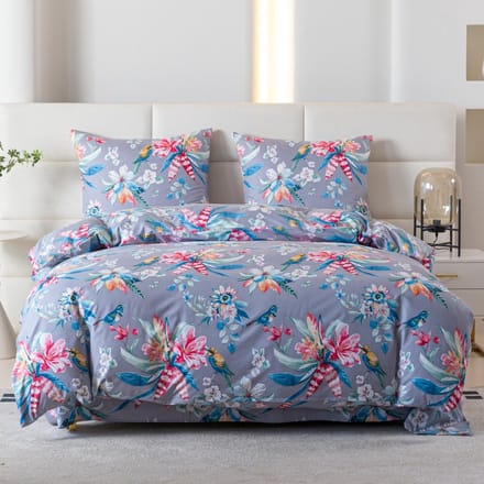 CARMEN - Dekbedovertrek Set - Multicolor - 140x200 cm - Microvezel/Katoenmix & Ritssluiting