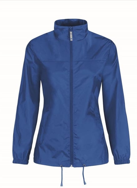 B&C Windbreaker - blauw - Sirocco windjas - met capuchon - dames S Kobalt