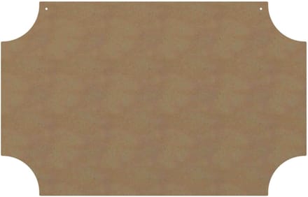 Gomille MDF figuur decoratieplaat afgeronde hoeken 58 cm multicolor.