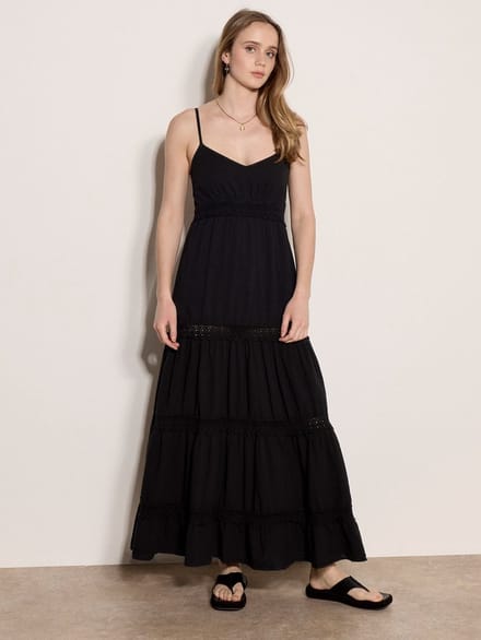 Maxi-jurk met gehaakte details