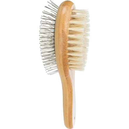 Dubbelzijdige hondenborstels, bamboe/natuurhaar &amp; metaal Trixie