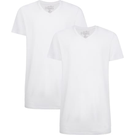 Comfortabel & Zijdezacht Bamboo Basics Long Fit T-Shirts Velo V-hals (2-pack) - Wit - S