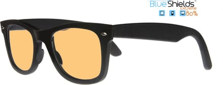 BlueShields TEB300 City Beeldschermbril Xtreme blauw licht filter 80% +0.00 - Zwart