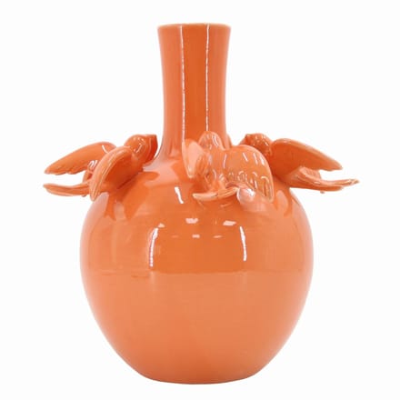 Vaas keramiek zwaluwen oranje