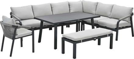 Garden Impressions Tarera lounge dining set 7-delig - donker grijs