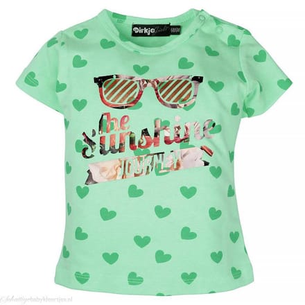 Dirkje T-shirt Sunshine mint  -  Maat  110
