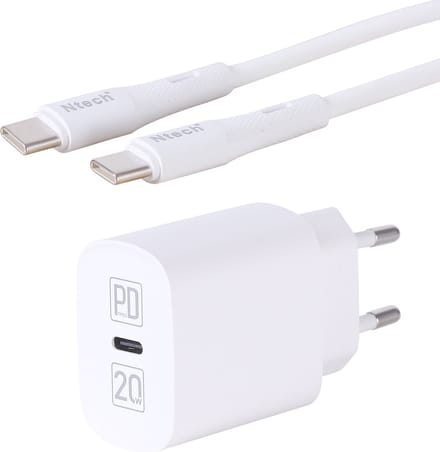 USB C Adapter 20W snellader met USB C kabel (1m)