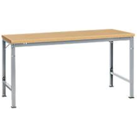Manuflex basistafel UNIVERSAL Speciaal, 1750 x 1000 mm, multiplex natuur, aluminium zilver
